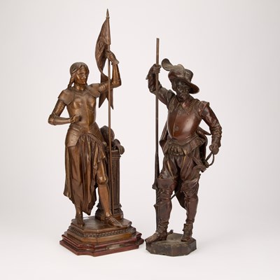 Lot 926 - TWO LARGE SPELTER FIGURES