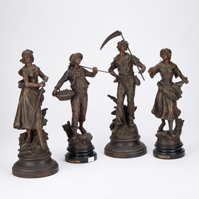 Lot 921 - FOUR SPELTER FIGURES