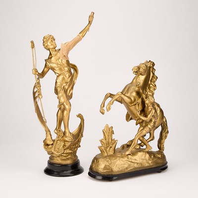 Lot 925 - TWO SPELTER FIGURES