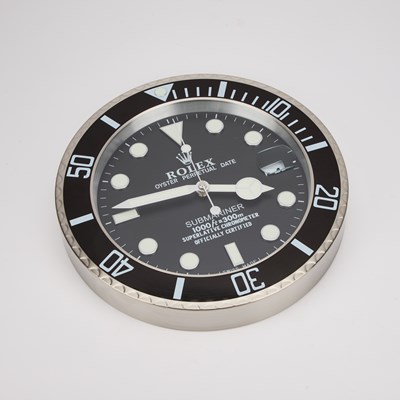 Lot 889 - AN ADVERTISING WALL CLOCK, SIGNED ROLEX SUBMARINER