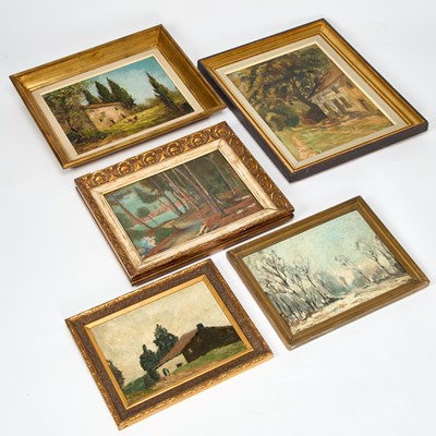 Lot 979 - FIVE CONTINENTAL SCHOOL OILS (20TH CENTURY)