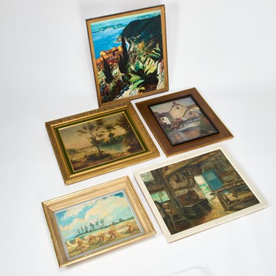 Lot 981 - FIVE EUROPEAN SCHOOL OILS (20TH CENTURY)