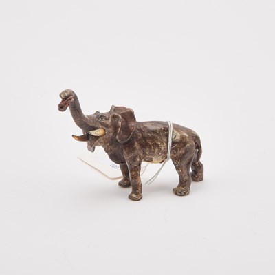 Lot 907 - A COLD-PAINTED BRONZE ELEPHANT