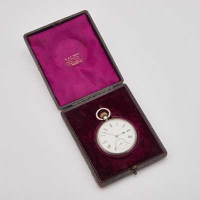 Lot 799 - A HALLMARKED SILVER OPEN-FACE POCKET WATCH