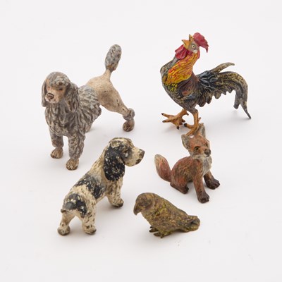 Lot 903 - FIVE SMALL COLD-PAINTED BRONZES