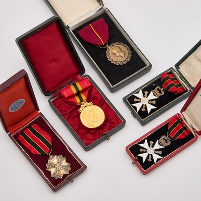 Lot 839 - FIVE BOXED BELGIAN MEDALS