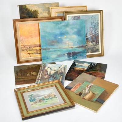 Lot 986 - TEN EUROPEAN OIL PAINTINGS (EARLY 20TH CENTURY AND LATER)