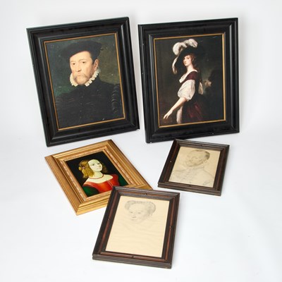 Lot 989 - FIVE DECORATIVE PRINTS AFTER THE OLD MASTERS