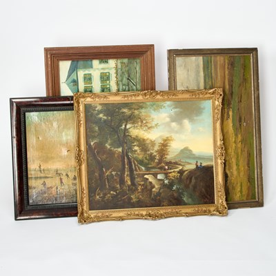 Lot 999 - FOUR EUROPEAN OIL PAINTINGS (20TH CENTURY)