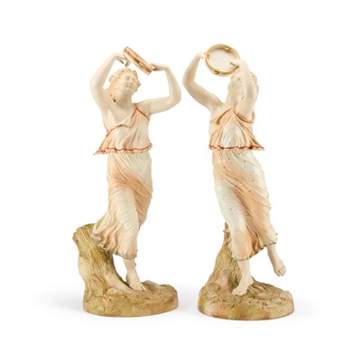 Lot 68 - A LARGE PAIR OF WORCESTER FIGURES