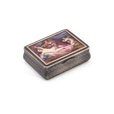 Lot 239 - A FINE 19TH CENTURY RUSSIAN SILVER AND ENAMEL TABLE SNUFF BOX