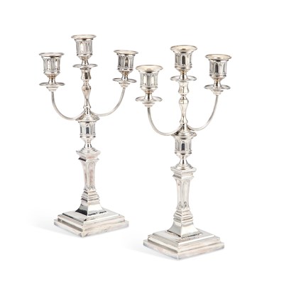 Lot 394 - A PAIR OF VICTORIAN SILVER CANDELABRA IN THE NEOCLASSICAL TASTE