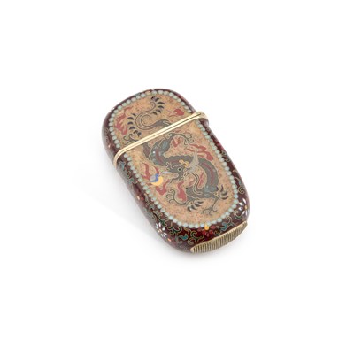 Lot 135 - A JAPANESE CLOISONNÉ ENAMEL VESTA CASE