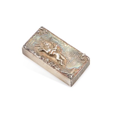 Lot 389 - A VICTORIAN SILVER 'HORSE RACING' VESTA CASE