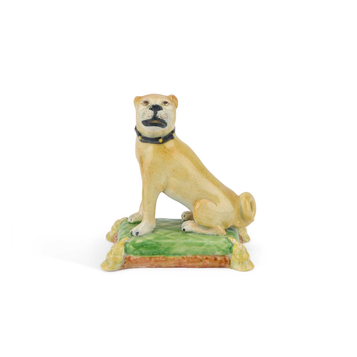 Lot 47 - A 19TH CENTURY POTTERY MODEL OF A SEATED PUG