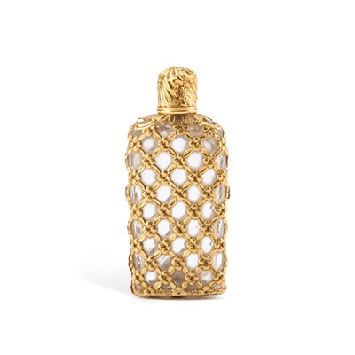 Lot 489 - A GOLD-MOUNTED ROCK CRYSTAL SCENT BOTTLE, THIRD QUARTER 18TH CENTURY