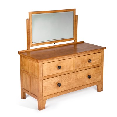 Lot 831 - ALAIN GRAINGER FOR ACORN INDUSTRIES, AN ACORNMAN OAK DRESSING TABLE, CIRCA 1964