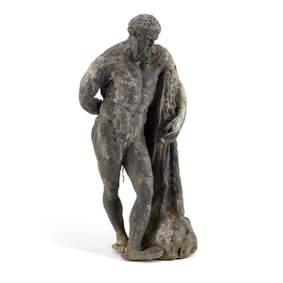 Lot 639 - A LEAD FIGURE OF HERCULES