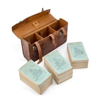 Lot 5 - EDWARD STANFORD, A LEATHER-CASED SET OF 37 FOLDING BARTHOLOMEW`'S ROAD MAPS OF ENGLAND AND WALES