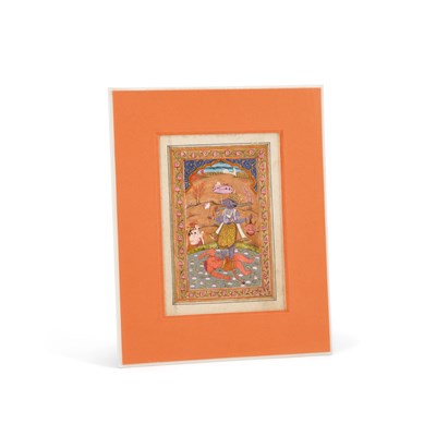 Lot 205 - AN ILLUSTRATION FROM A HINDU MANUSCRIPT, KASHMIR, LATE 18TH/19TH CENTURY