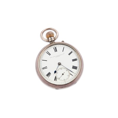 Lot 572 - A SILVER OPEN-FACE POCKET WATCH