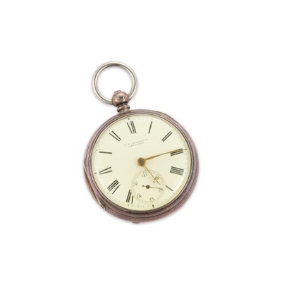 Lot 563 - A SILVER OPEN-FACE POCKET WATCH