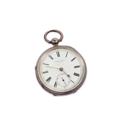 Lot 334 - A SILVER OPEN-FACE POCKET WATCH