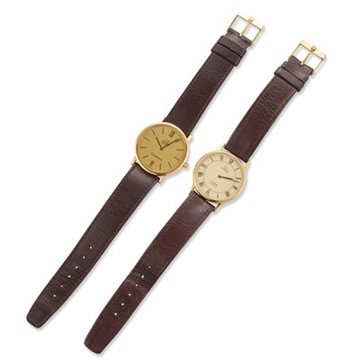 Lot 520 - TWO GENT'S GOLD-PLATED OMEGA QUARTZ WATCHES