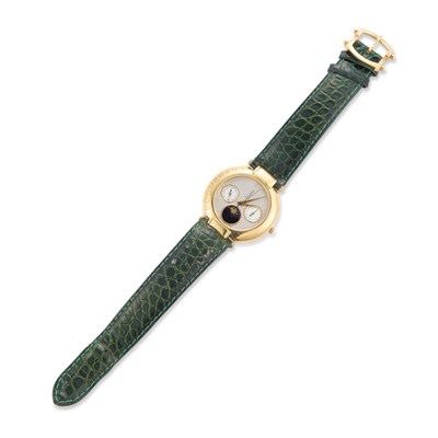 Lot 519 - A GENT'S 18CT GOLD GAUTIER STRAP WATCH