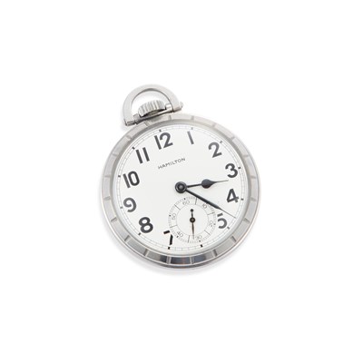 Lot 559 - A STEEL HAMILTON RAILROAD POCKET WATCH