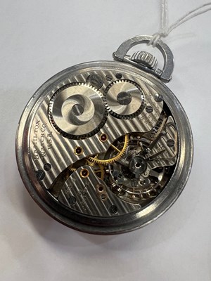 Lot 559 - A STEEL HAMILTON RAILROAD POCKET WATCH