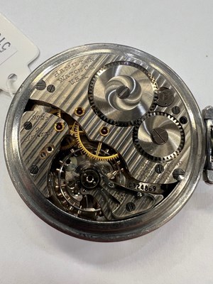 Lot 559 - A STEEL HAMILTON RAILROAD POCKET WATCH