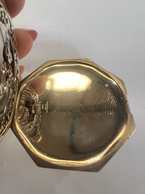 Lot 573 - A 14K GOLD WALTHAM OCTAGON OPERA POCKET WATCH