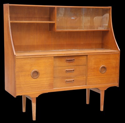 Lot 457 - A MID-CENTURY TEAK HIGHBOARD