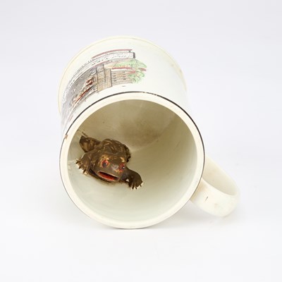 Lot 120 - A 19TH CENTURY SUNDERLAND POTTERY FROG MUG BY DIXON & CO
