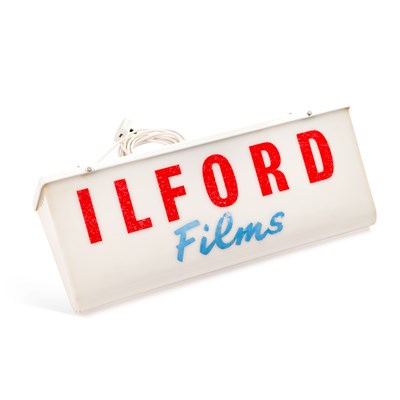 Lot 686 - AN ILLUMINATED ILFORD FILMS ADVERTISING/ POINT OF SALE SIGN