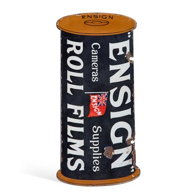 Lot 694 - AN ENSIGN ROLL FILMS ENAMEL ADVERTISING SIGN