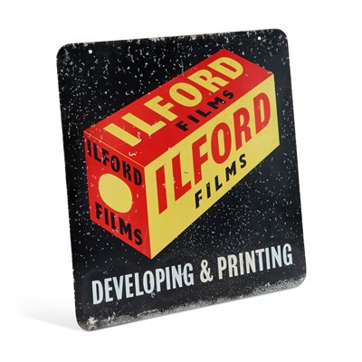 Lot 693 - AN ILFORD FILMS DEVELOPING & PRINTING ADVERTISING SIGN