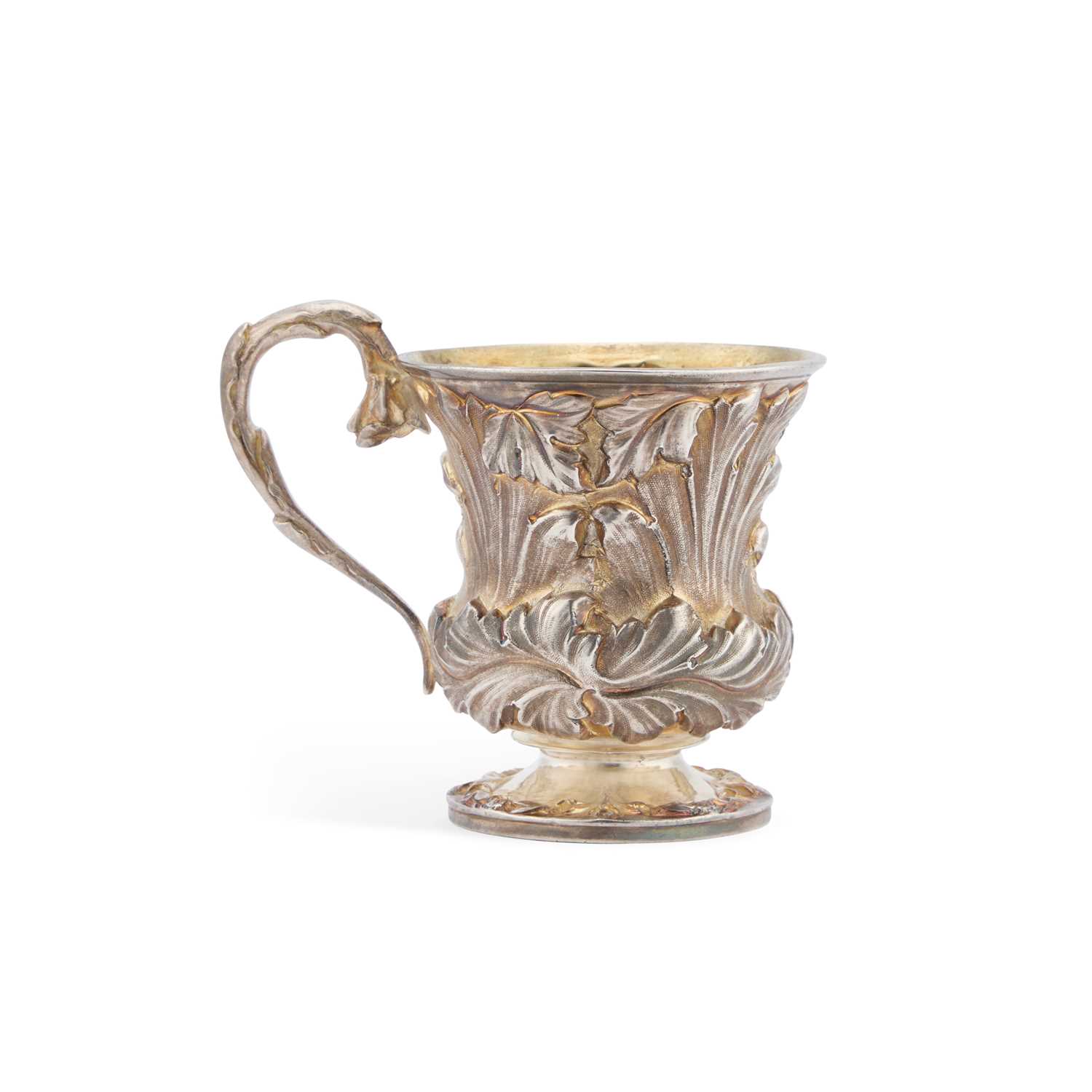 Lot 321 - A GEORGE IV SILVER NATURALISTIC MUG