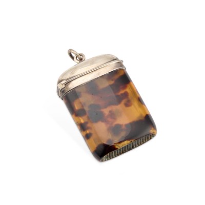 Lot 360 - A VICTORIAN SILVER-MOUNTED TORTOISESHELL VESTA CASE