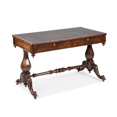 Lot 733 - A VICTORIAN WALNUT WRITING TABLE