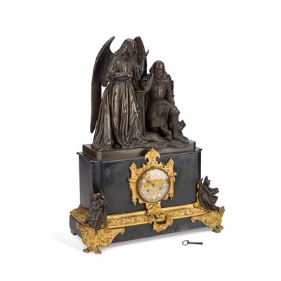 Lot 730 - A LARGE 19TH CENTURY FRENCH BRONZE AND ORMOLU MANTEL CLOCK