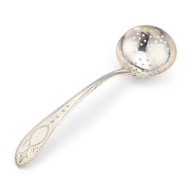 Lot 209 - A GEORGE III IRISH SILVER SIFTING SPOON