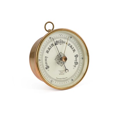 Lot 416 - A SHORT & MASON BRASS-CASED BAROMETER