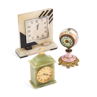 Lot 412 - THREE MANTEL CLOCKS