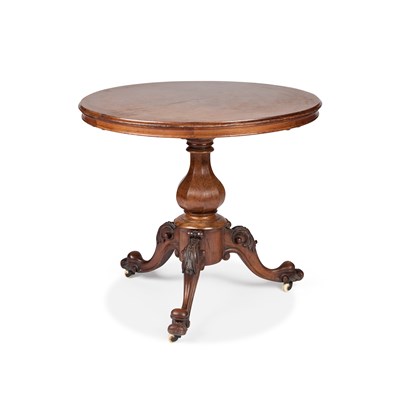 Lot 752 - A VICTORIAN BURR WALNUT CENTRE TABLE