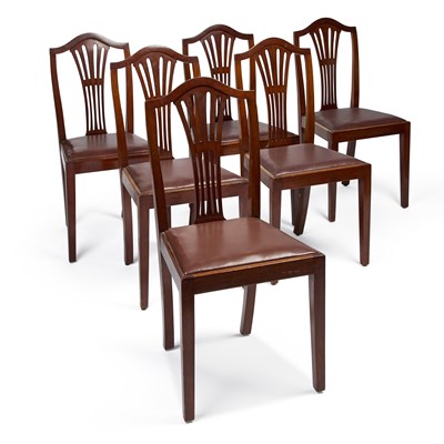 Lot 278 - A SET OF SIX GEORGIAN STYLE MAHOGANY DINING CHAIRS