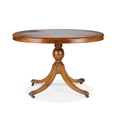 Lot 287 - A BURR WALNUT TILT-TOP LOO TABLE