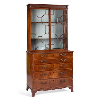 Lot 780 - A GEORGE III MAHOGANY SECRETAIRE BOOKCASE