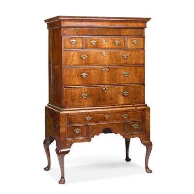 Lot 738 - AN 18TH CENTURY WALNUT CHEST ON STAND